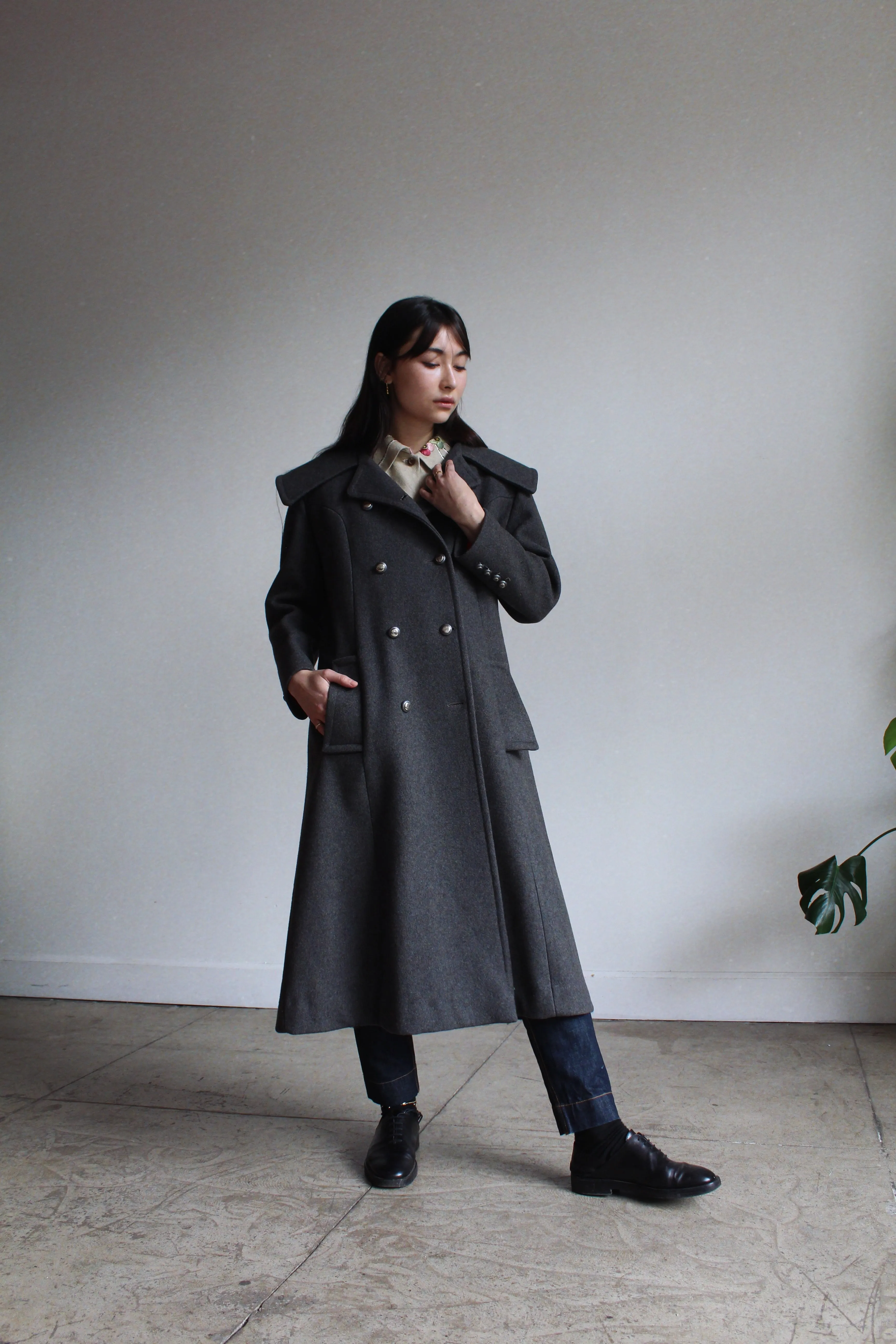 1960s Grey Wool Princess Coat