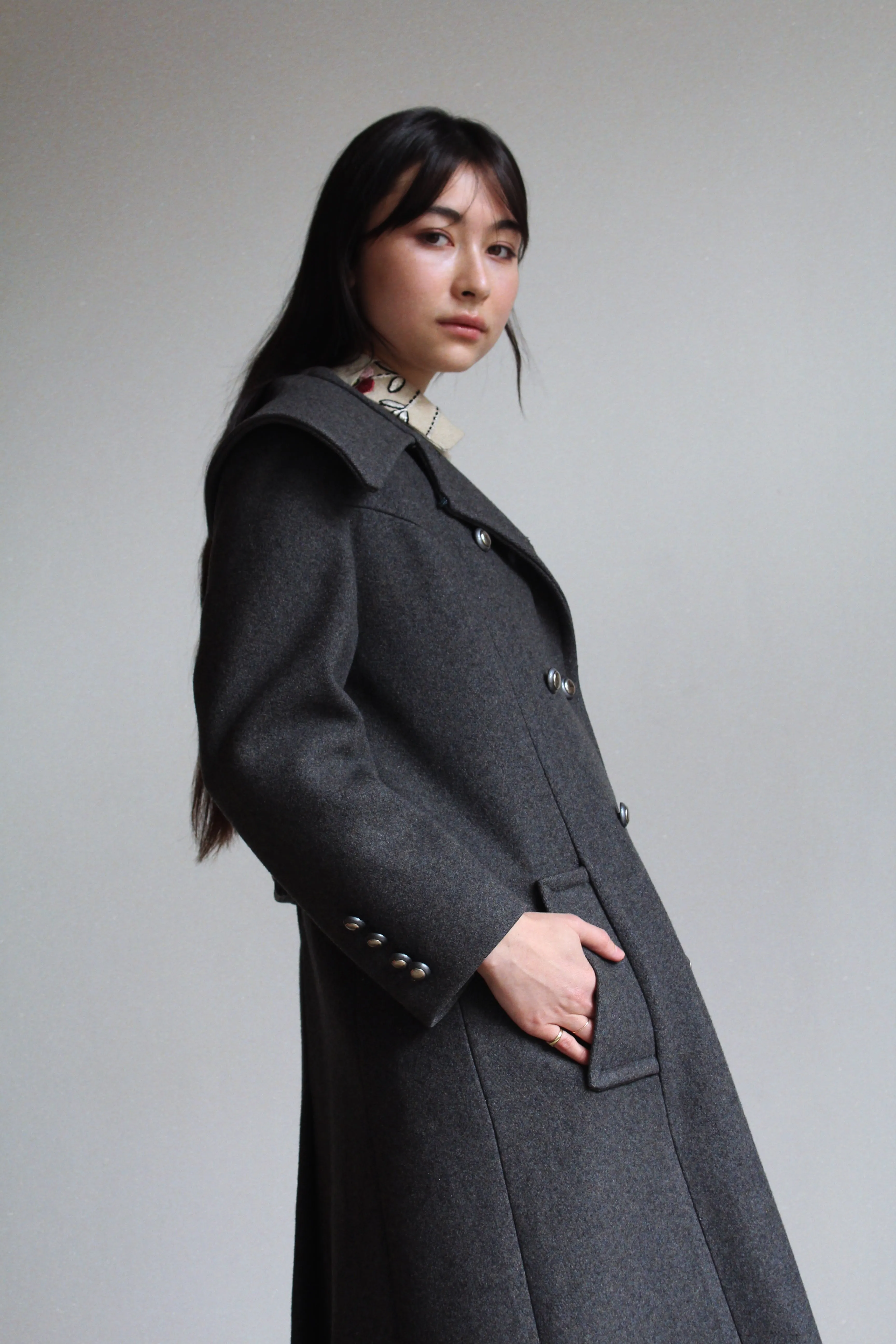1960s Grey Wool Princess Coat