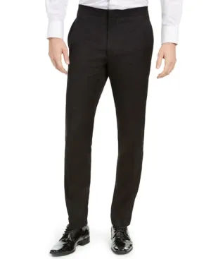 Alfani Mens Slim fit Dress Pants 34 / 32 Black Solid