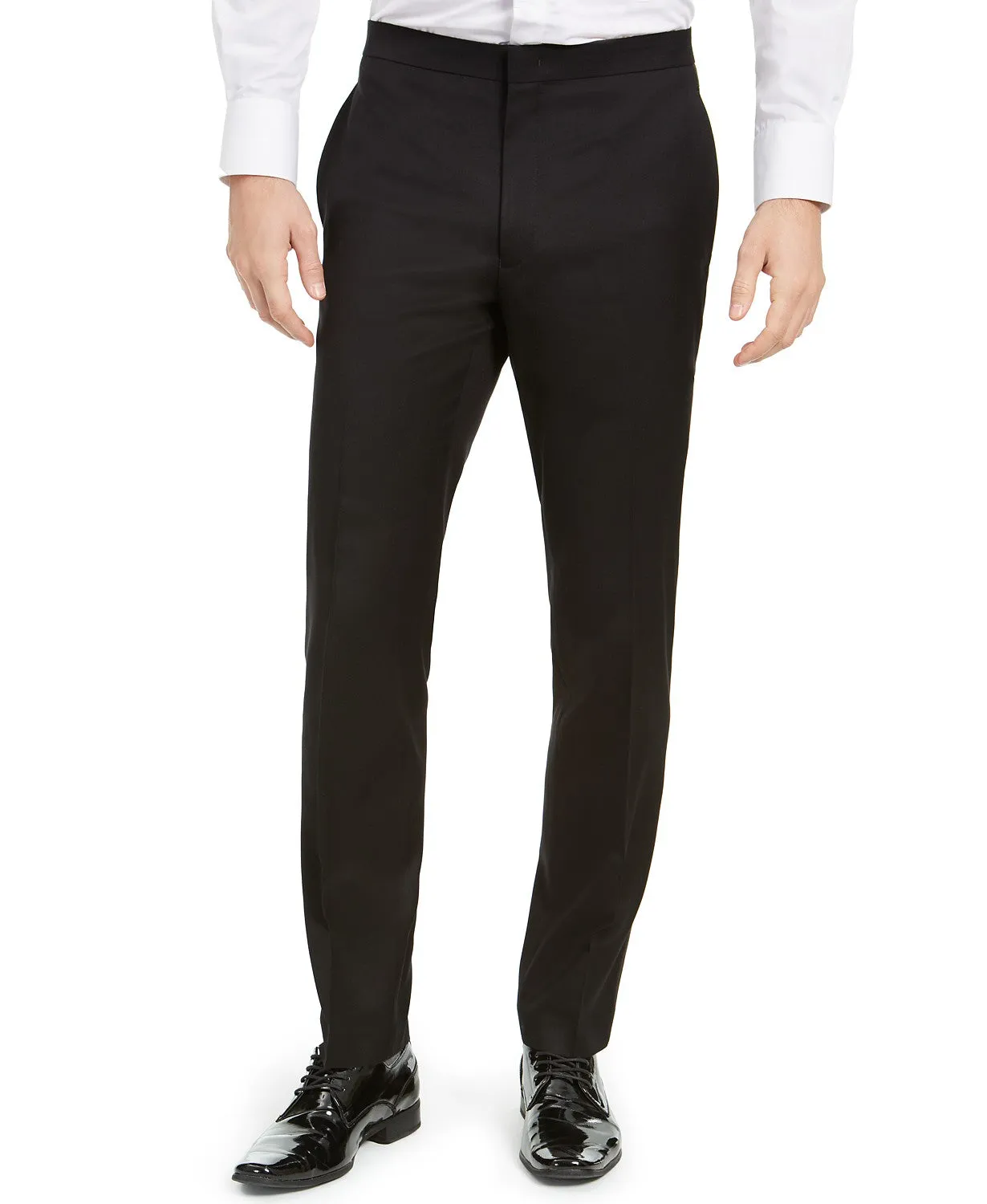 Alfani Mens Slim fit Dress Pants 34 / 32 Black Solid