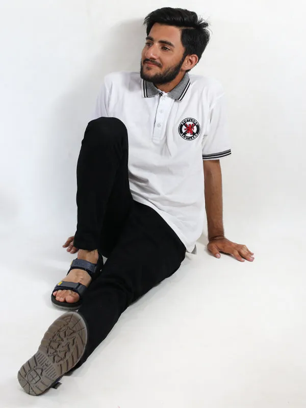 AM Men's Polo T-Shirt White