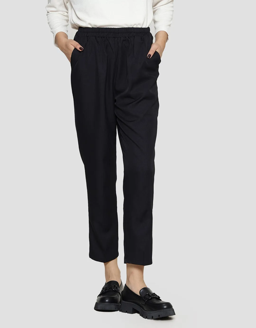 Anyday Solid Color Tapered  Celana Panjang Wanita