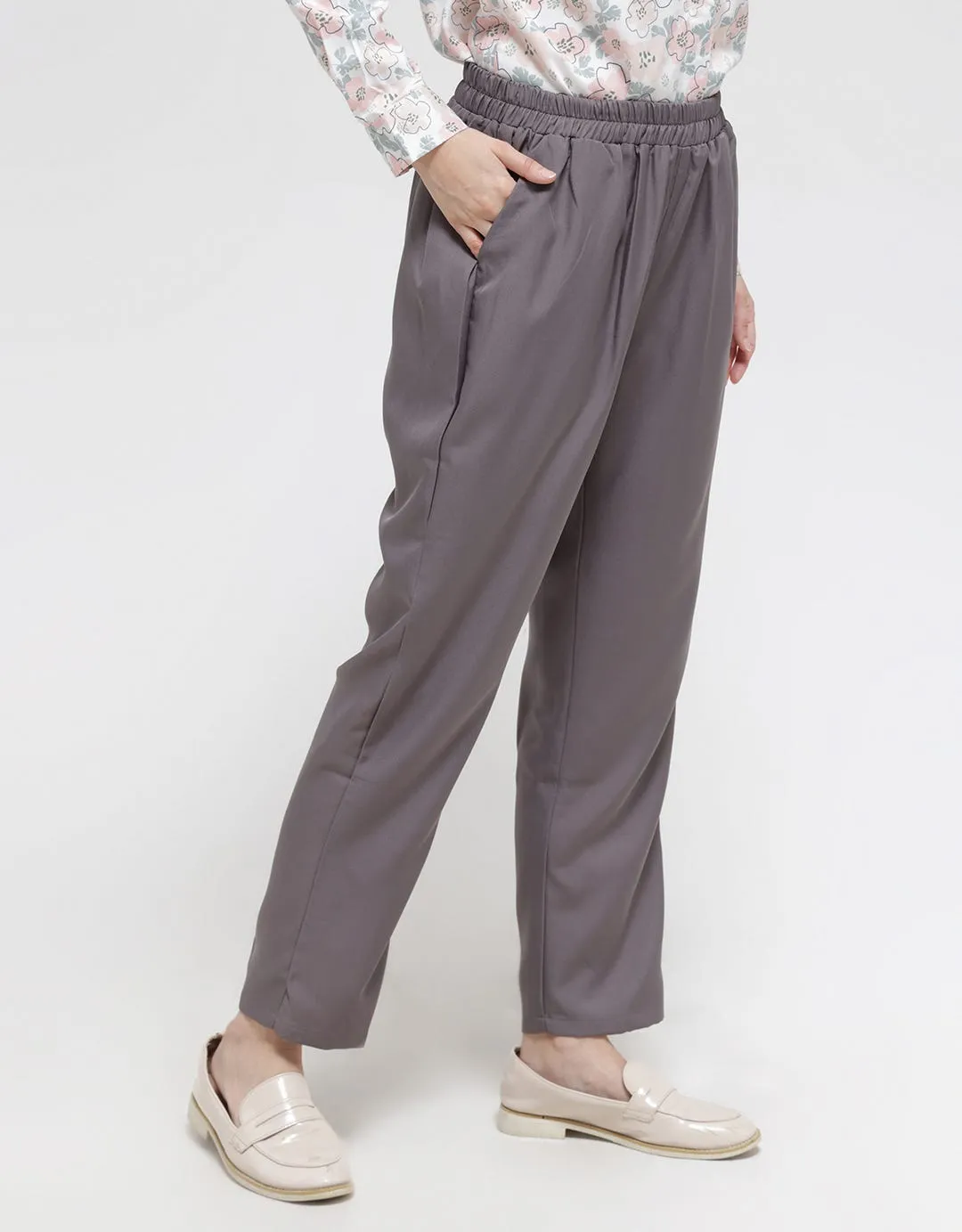 Anyday Solid Color Tapered  Celana Panjang Wanita
