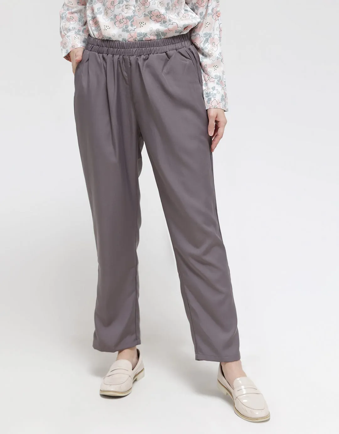 Anyday Solid Color Tapered  Celana Panjang Wanita