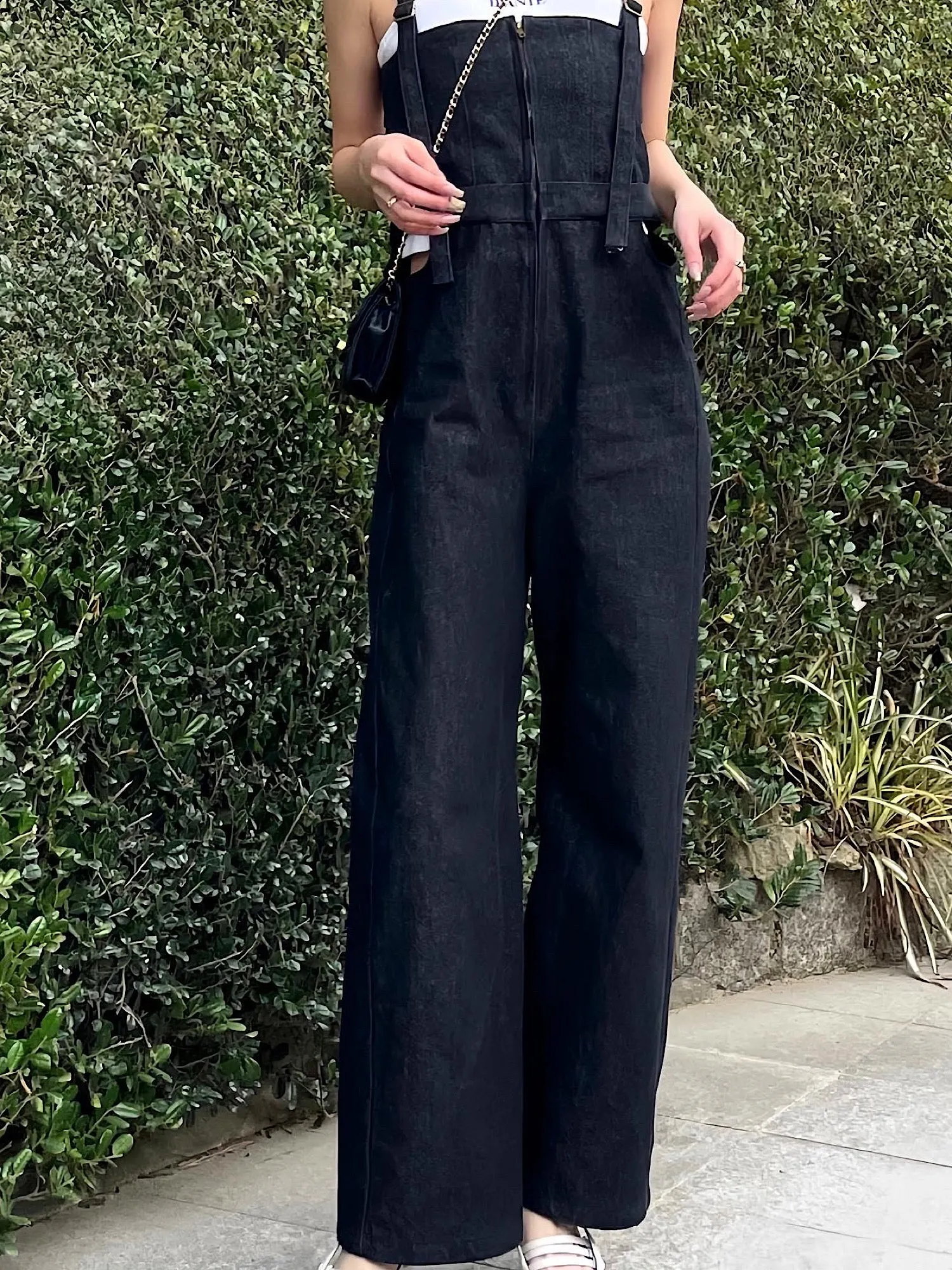Back design denim all in one