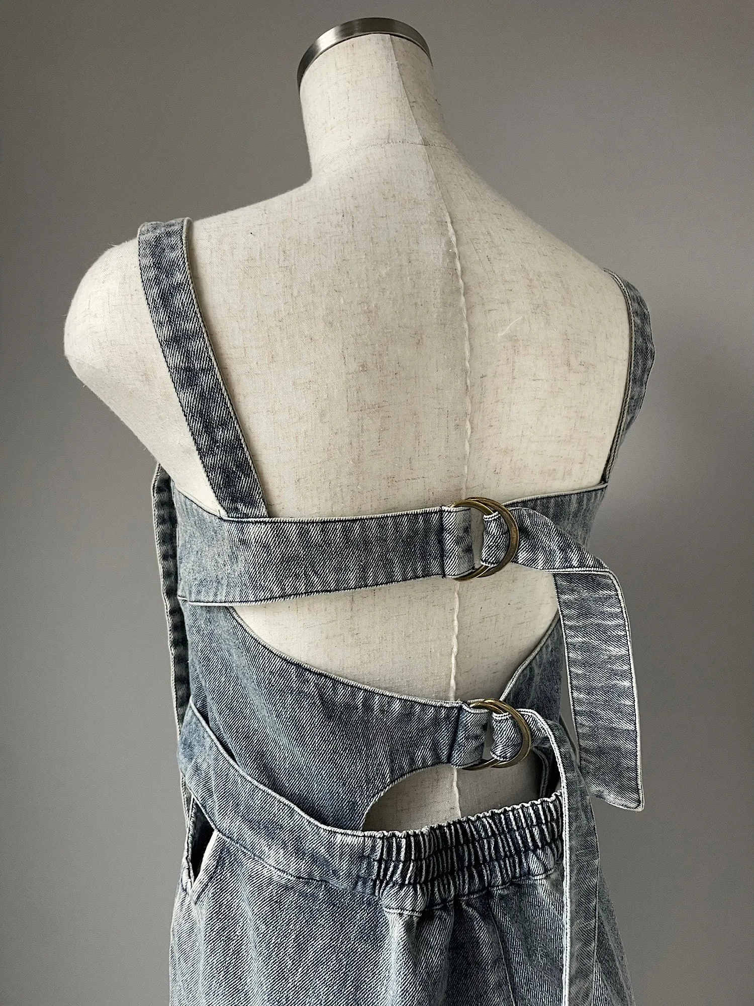 Back design denim all in one