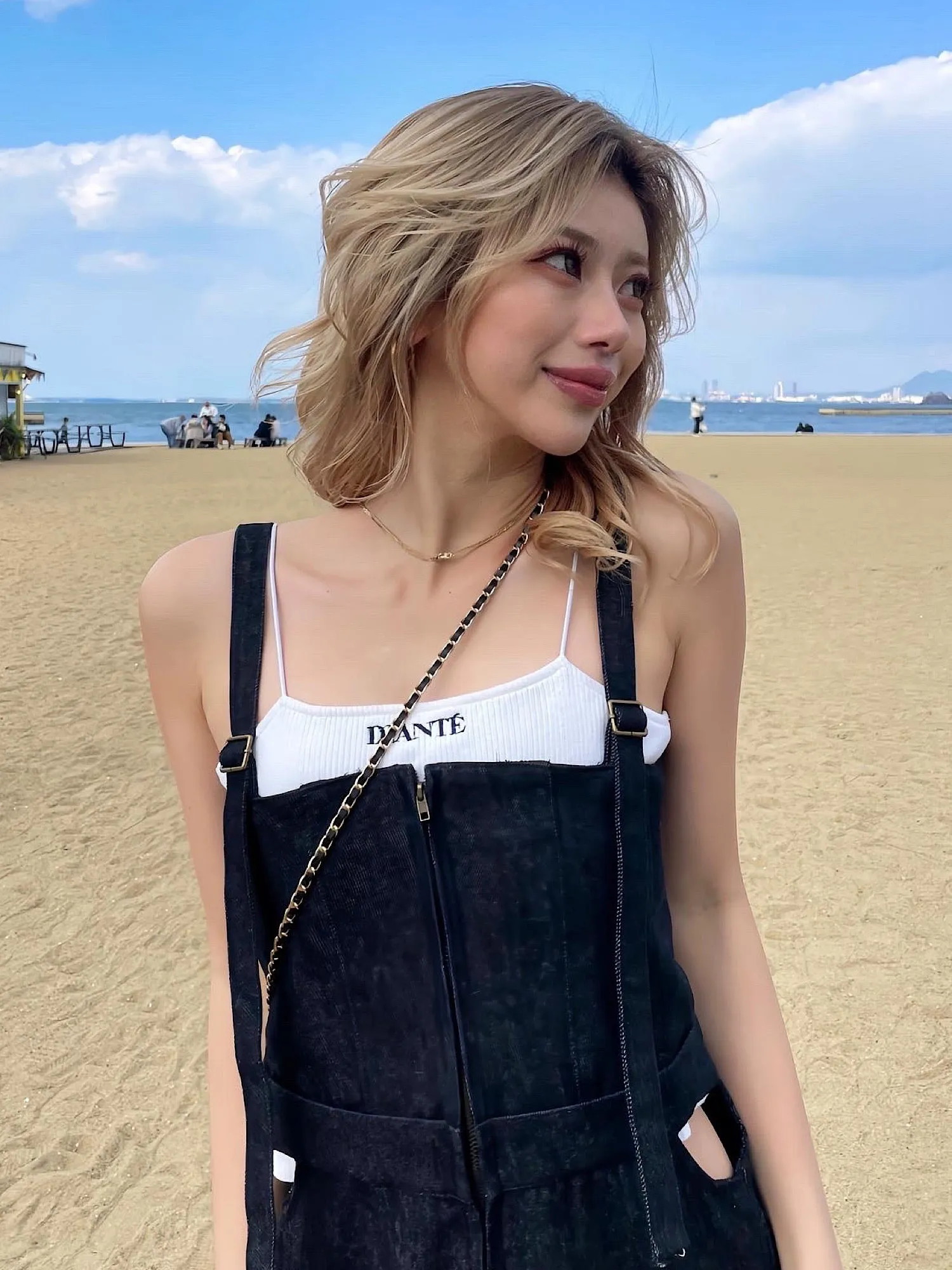 Back design denim all in one