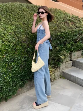 Back design denim all in one
