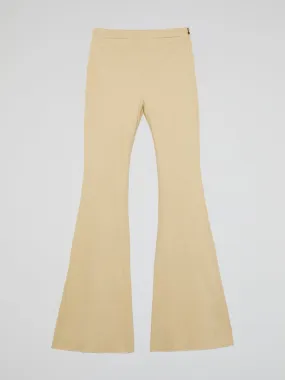 Beige Bell Bottom Pants