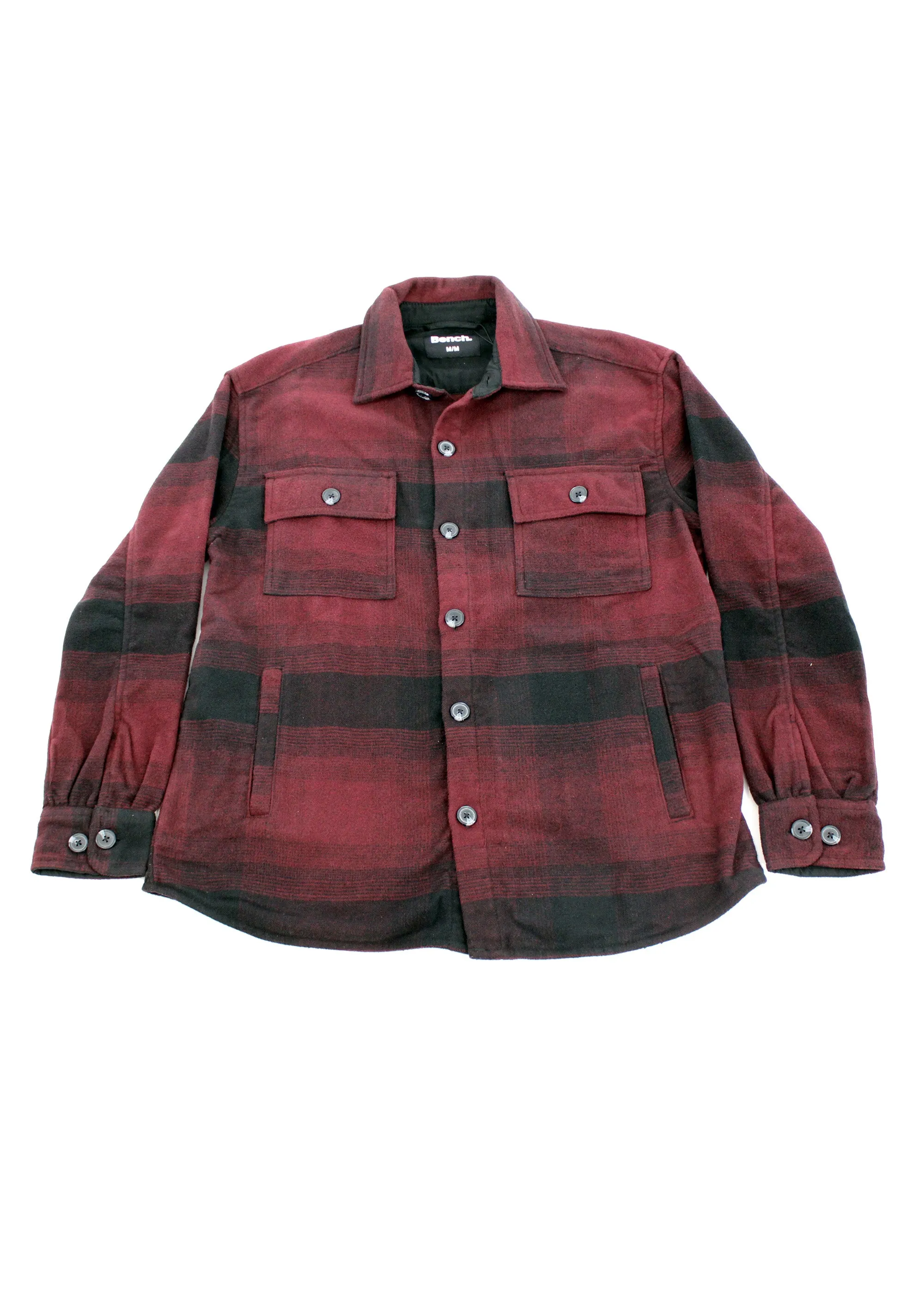 BENCH Burgundy Men's Urban Explorer Wooled Shacket