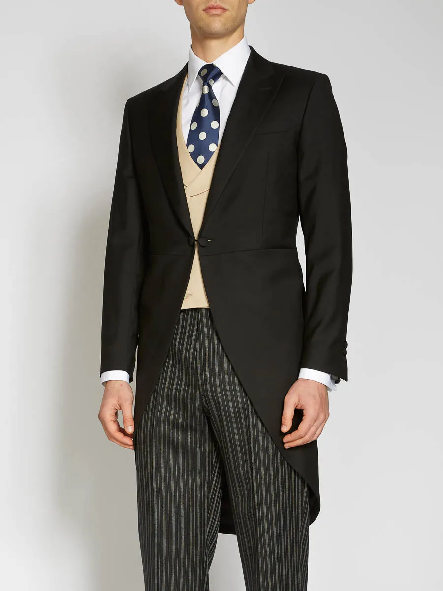 Black Chesham Wool Morning Coat