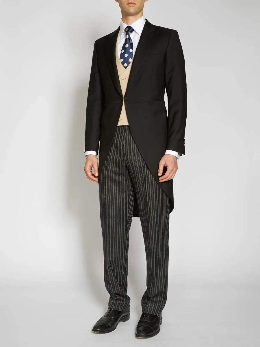 Black Chesham Wool Morning Coat