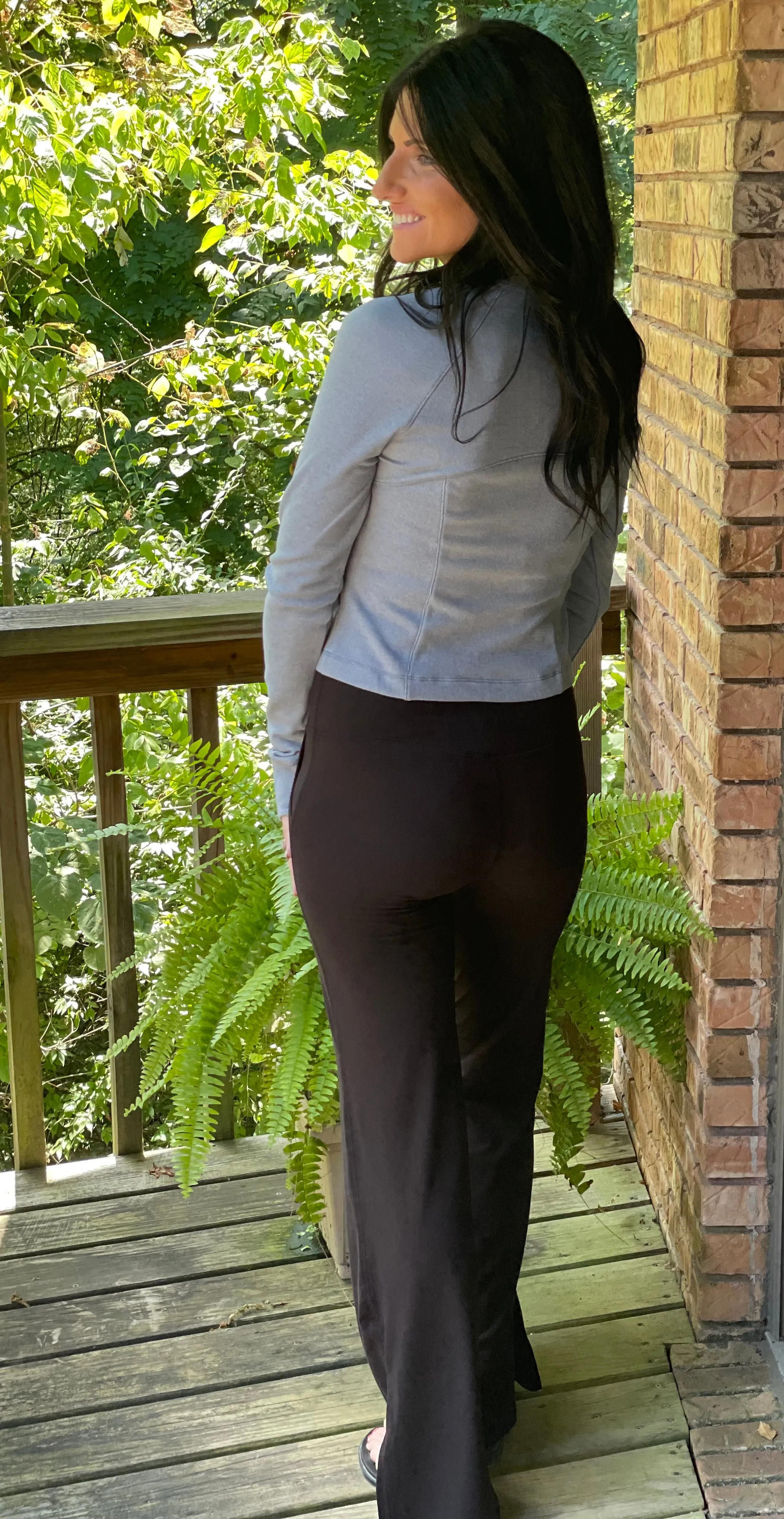 Black flared yoga pants