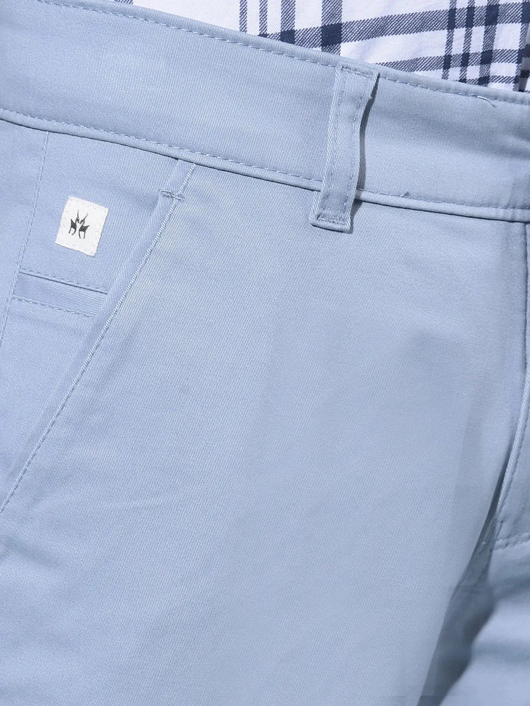 Blue Cotton Chinos Trousers