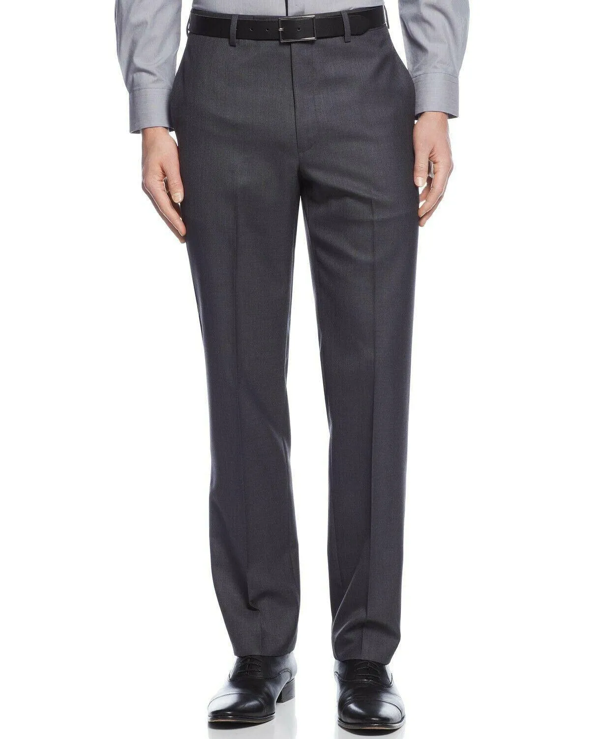 Calvin Klein Mens Slim fit Dress Pants 33 / 32 Grey Solid Stretch