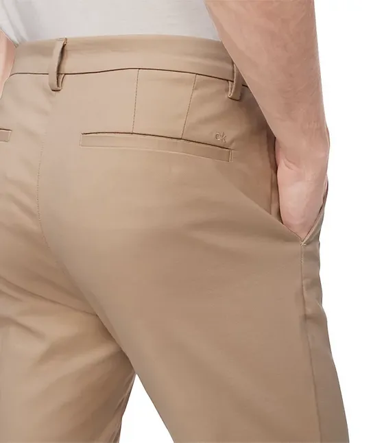 Calvin Klein Men's Slim Fit Modern Stretch Chino Pants Tan 29 x 30