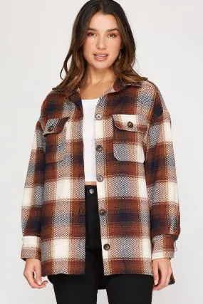 Camel Plaid Shacket