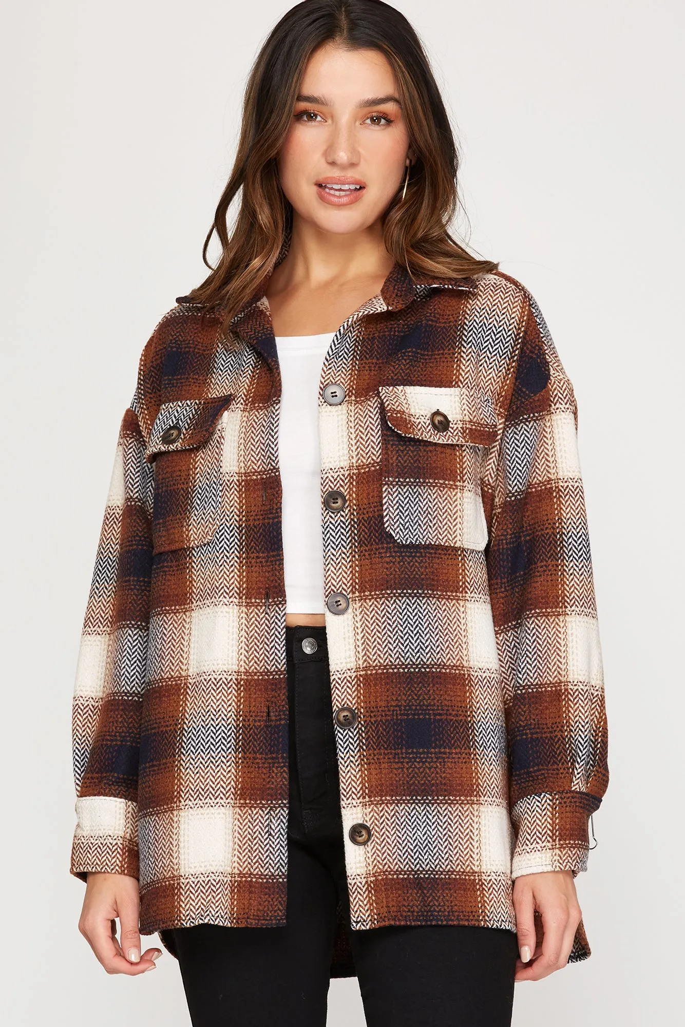 Camel Plaid Shacket