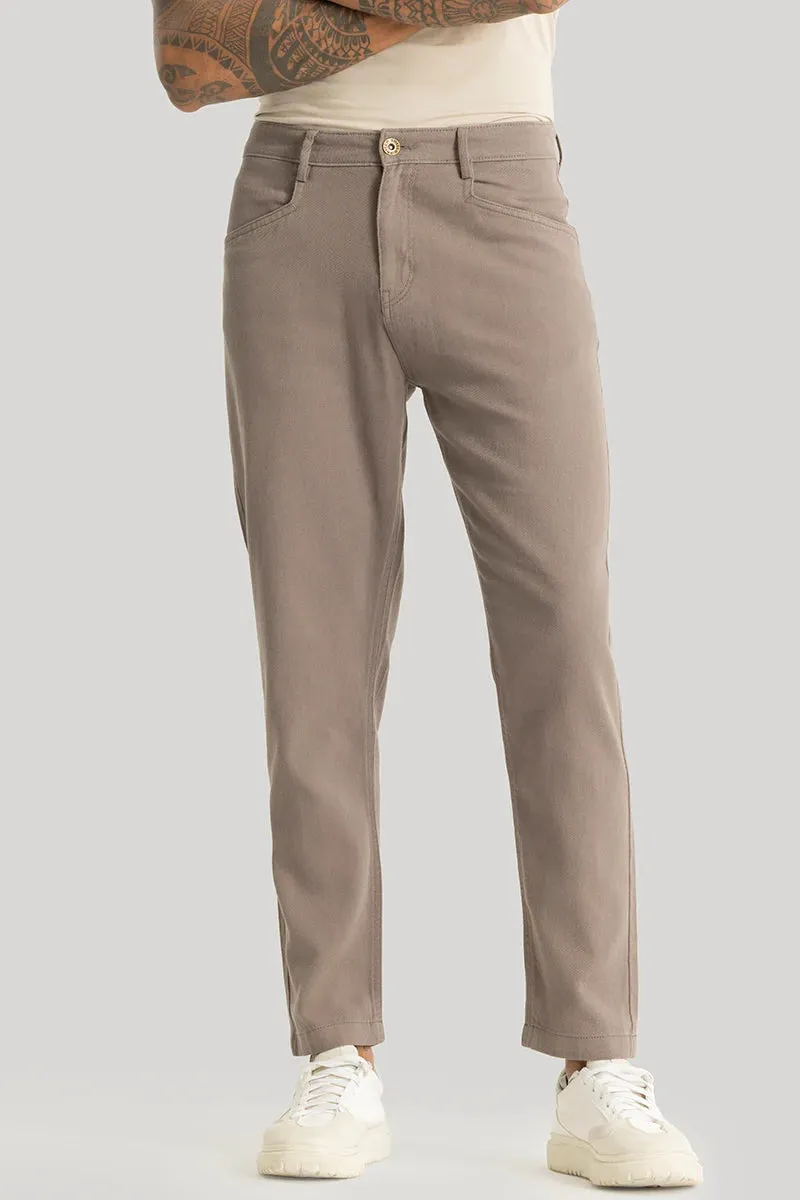 Camille Light Brown Plain Relaxed Fit Chinos