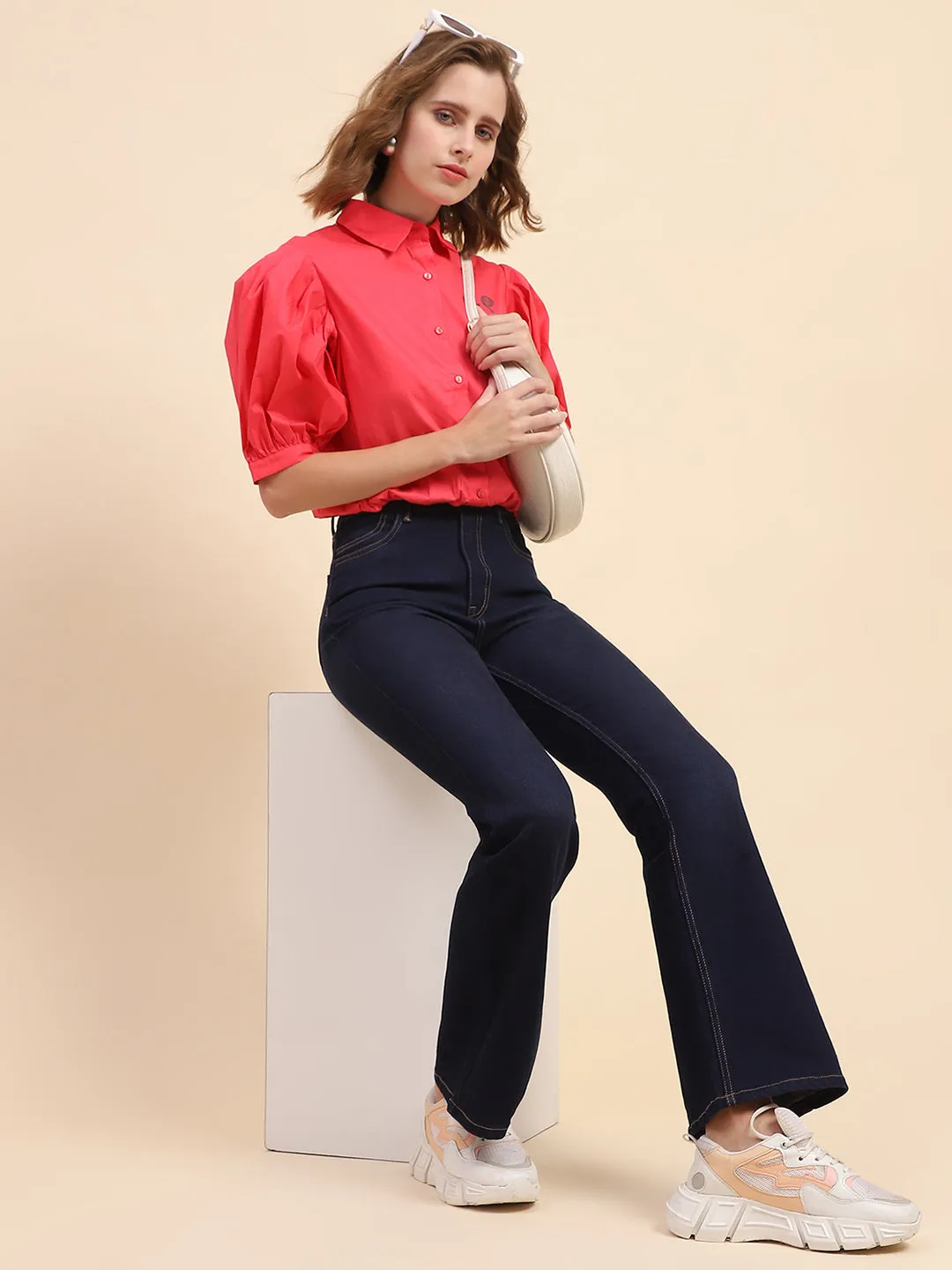 Camla Barcelona High Rise Dark Blue Flared Jeans