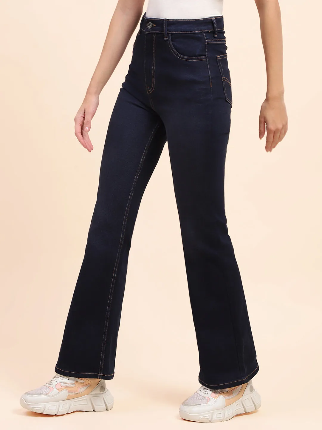 Camla Barcelona High Rise Dark Blue Flared Jeans