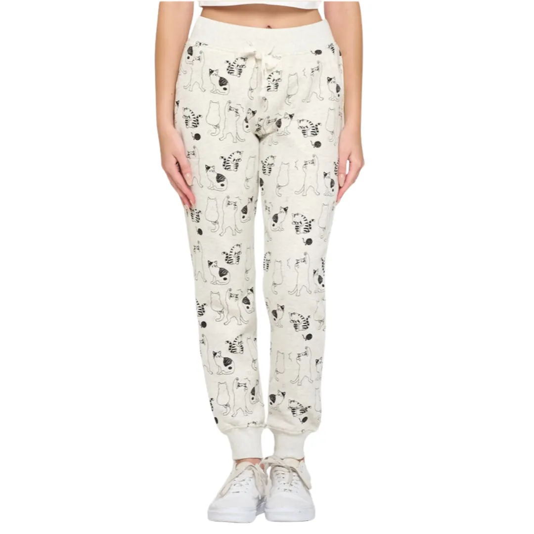 Cat Print Sweatpants