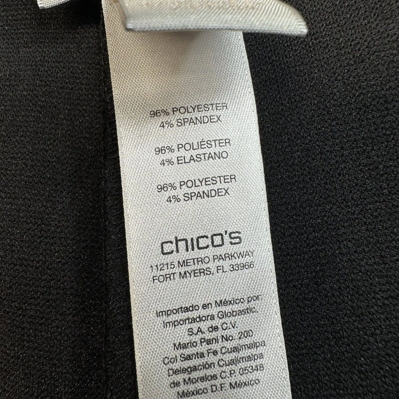 Chicos Collection Ankle Dress Pants 3 (US 16/XL) Black Pull On Zippers *Altered