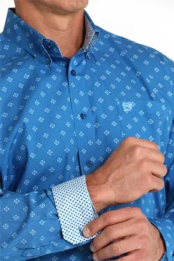 CINCH MEN'S DIAMOND PRINT BUTTON-DOWN WESTERN SHIRT