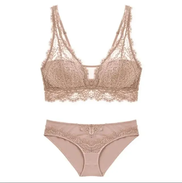 CINOON Fashion Sexy Bra set Women's push up Lace Underwear Panties Thin breathable bra set Jacquard Sexy Underwear Free Shipping
