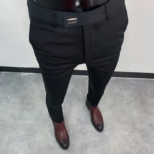 Classic Solid Business Formal Suit Pants