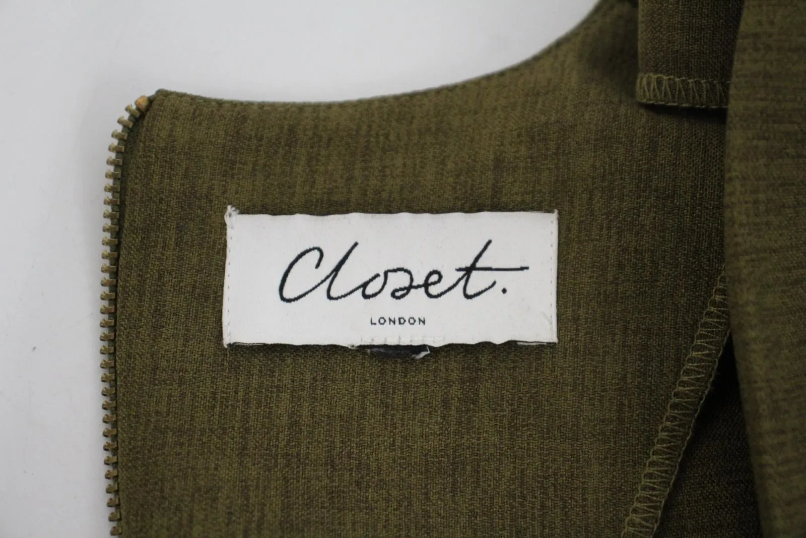 CLOSET LONDON Ladies Olive Green Tie Waist Kimono Sleeve Wrap Dress Approx UK12