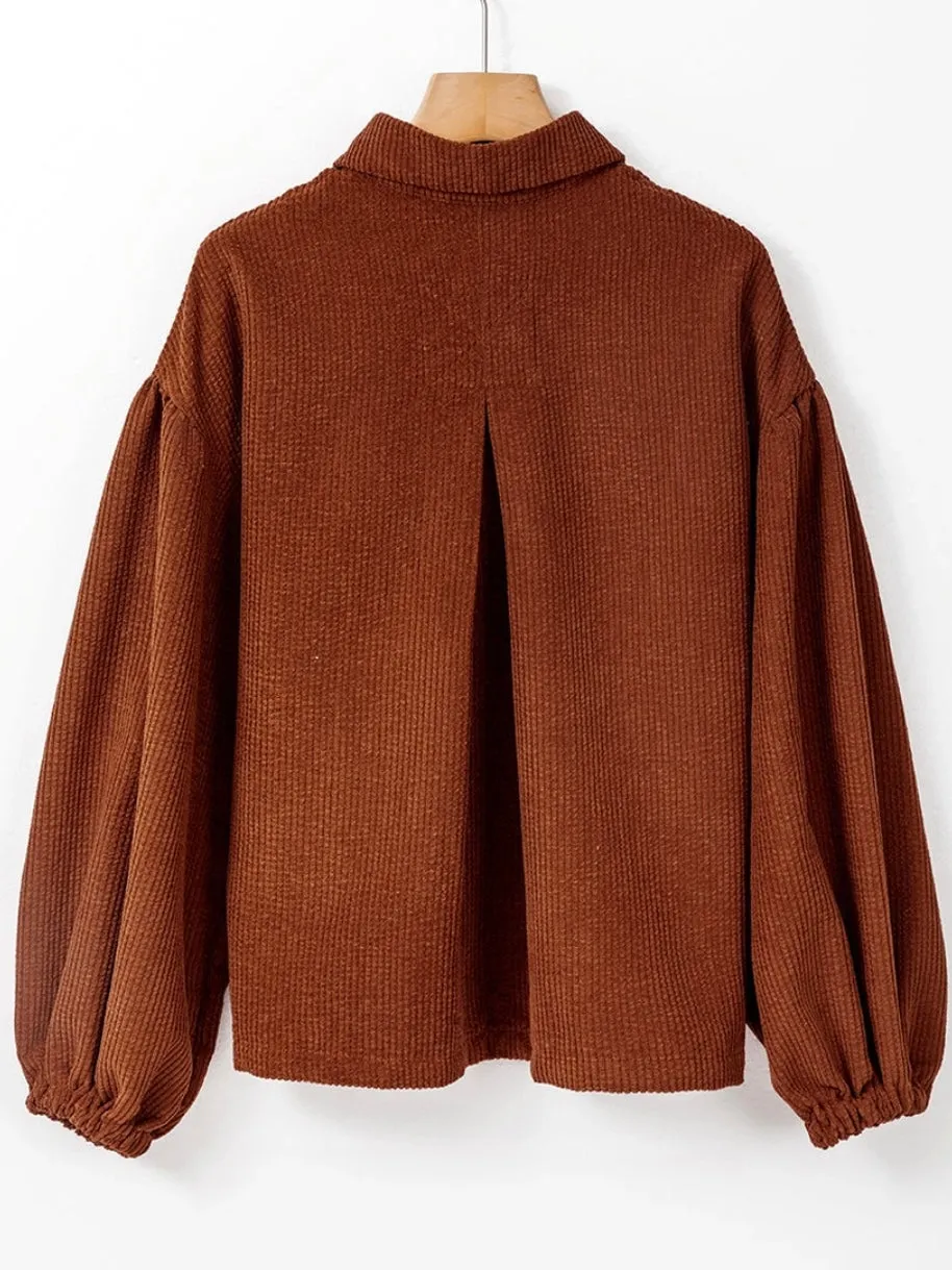 Coffee Corduroy Shacket
