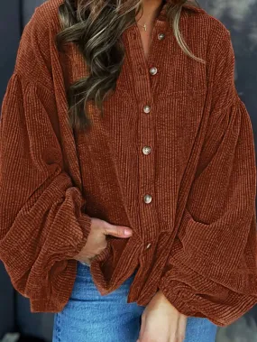 Coffee Corduroy Shacket