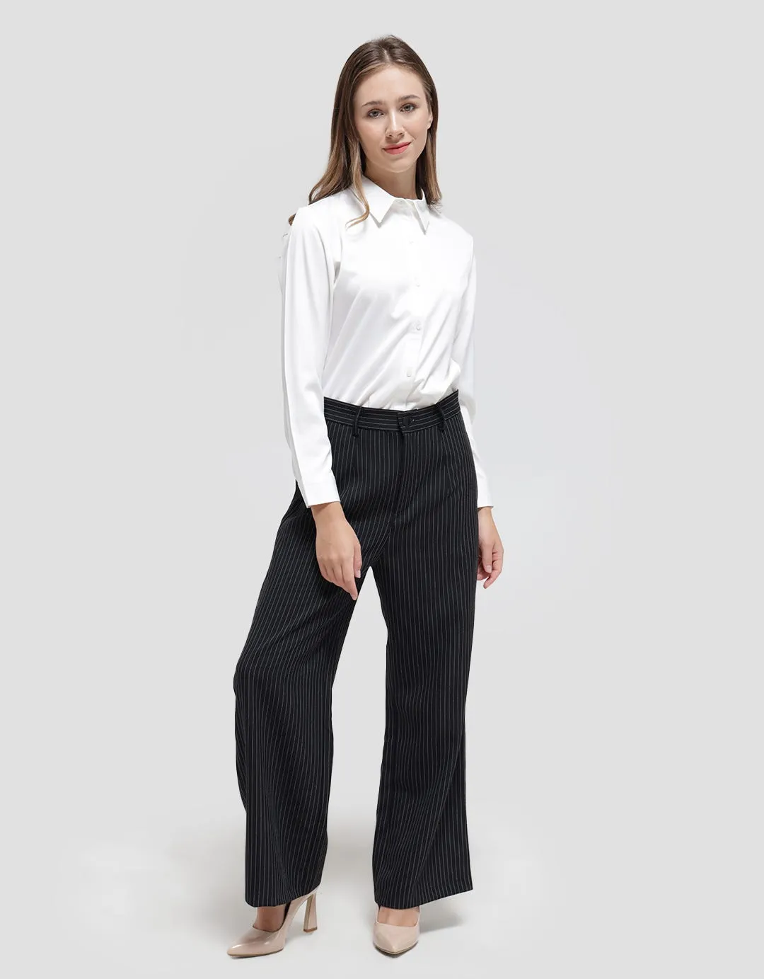 Connexion Pinstripe Celana Panjang Wanita