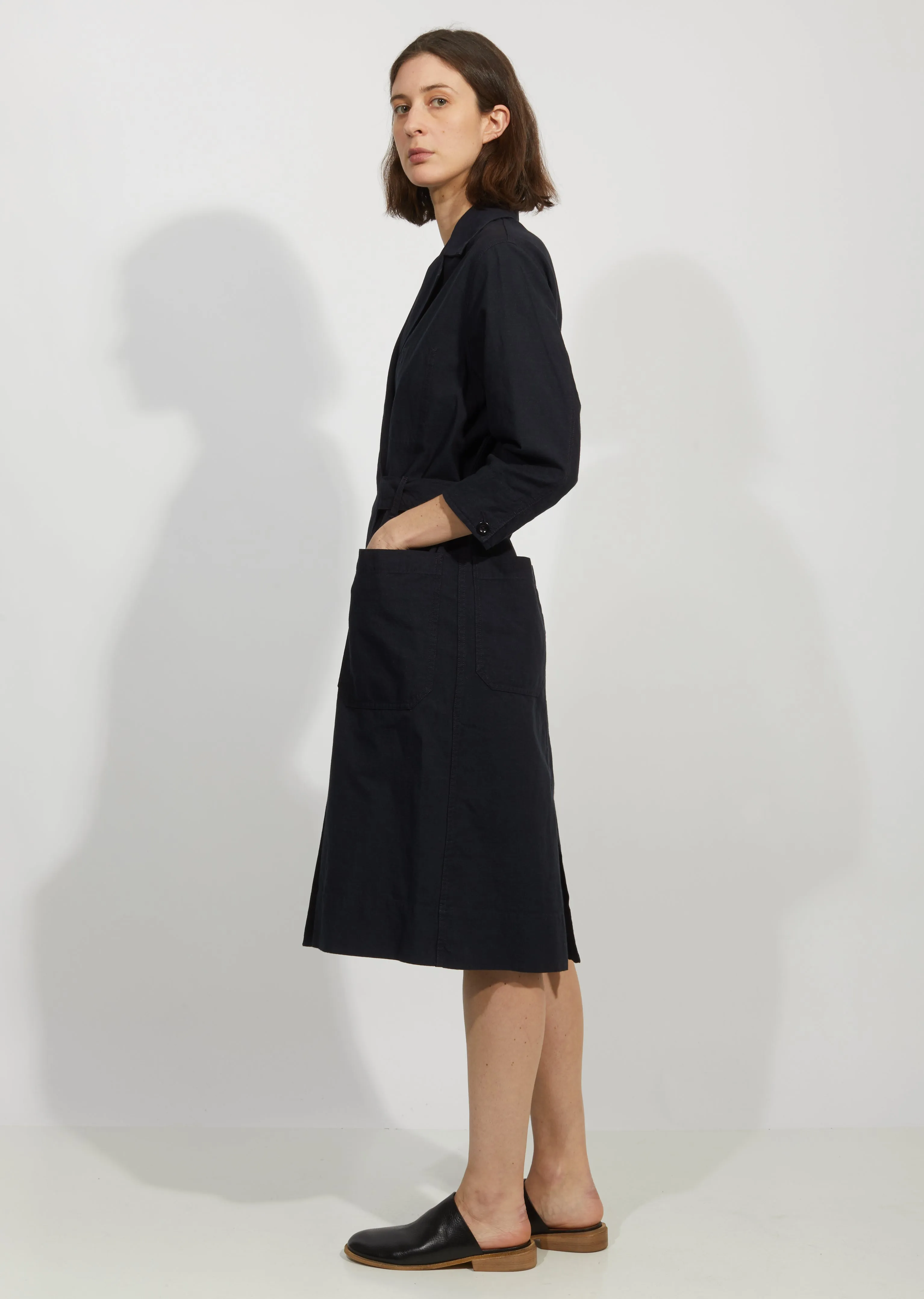 Cotton & Linen Overall Wrap Dress