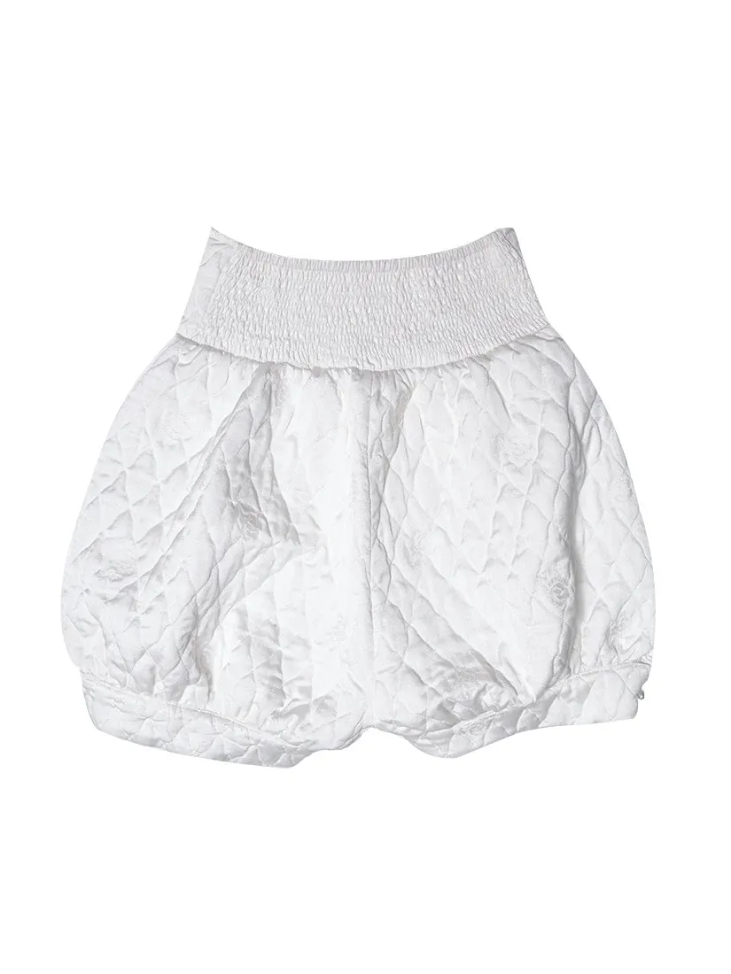 Cute High-waist Quilting Balloon Short-pants
