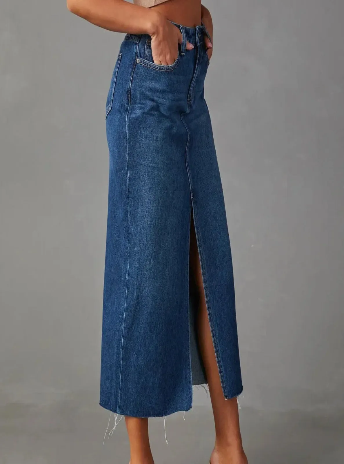 Denim Midi Skirt
