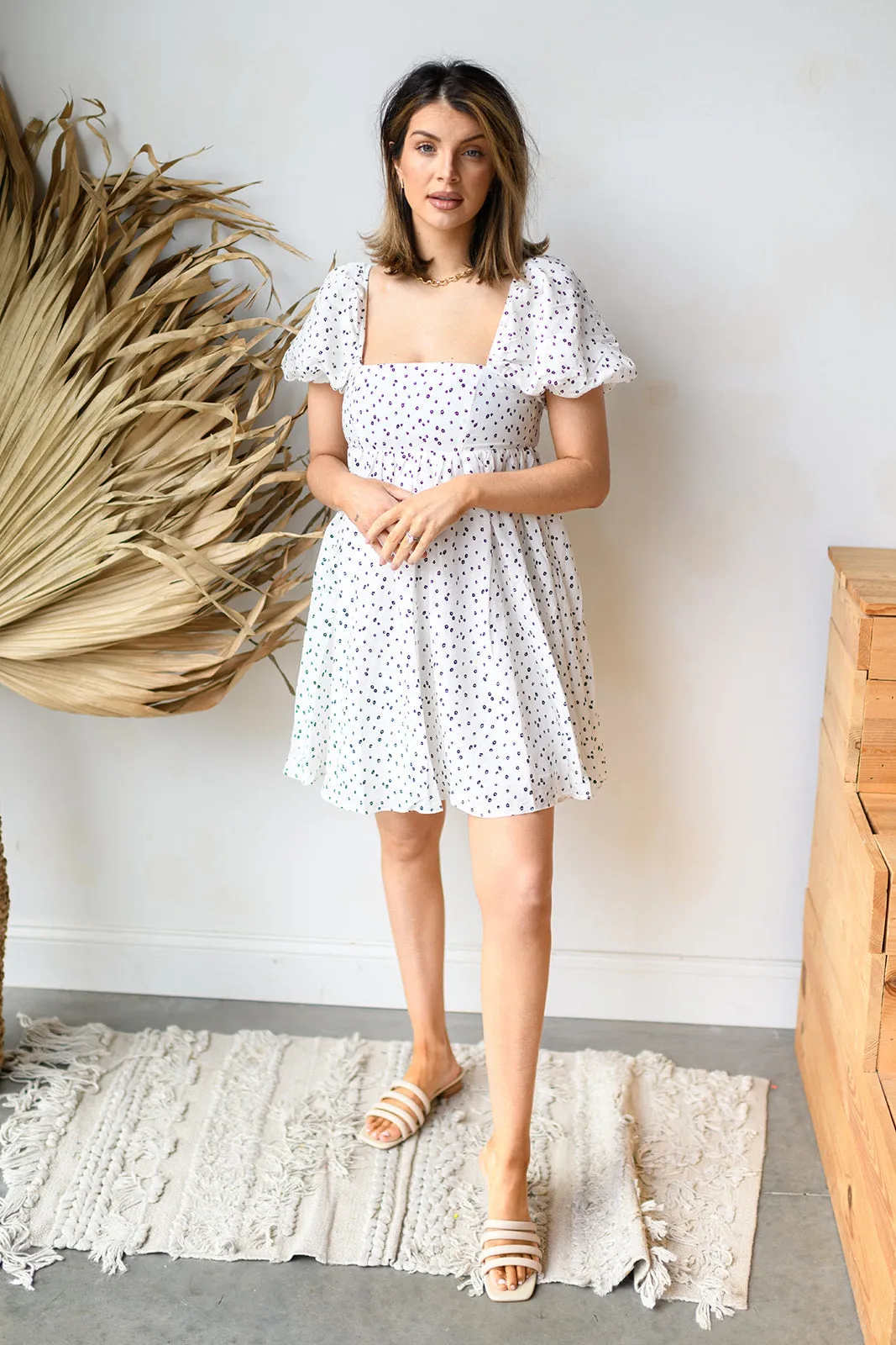 ditsy dots babydoll dress