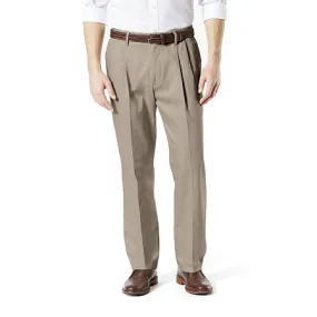Dockers Mens Classic fit Chinos Pants 34 / 34 Beige Pleated Solid