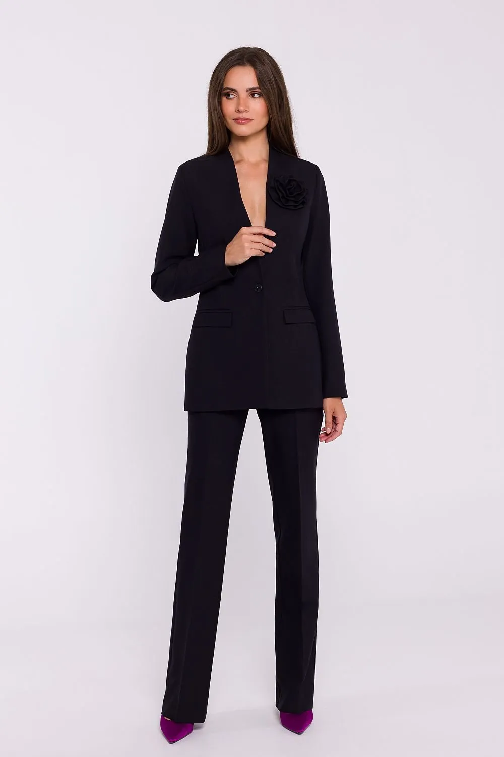 Elegant fabric flared legs pants