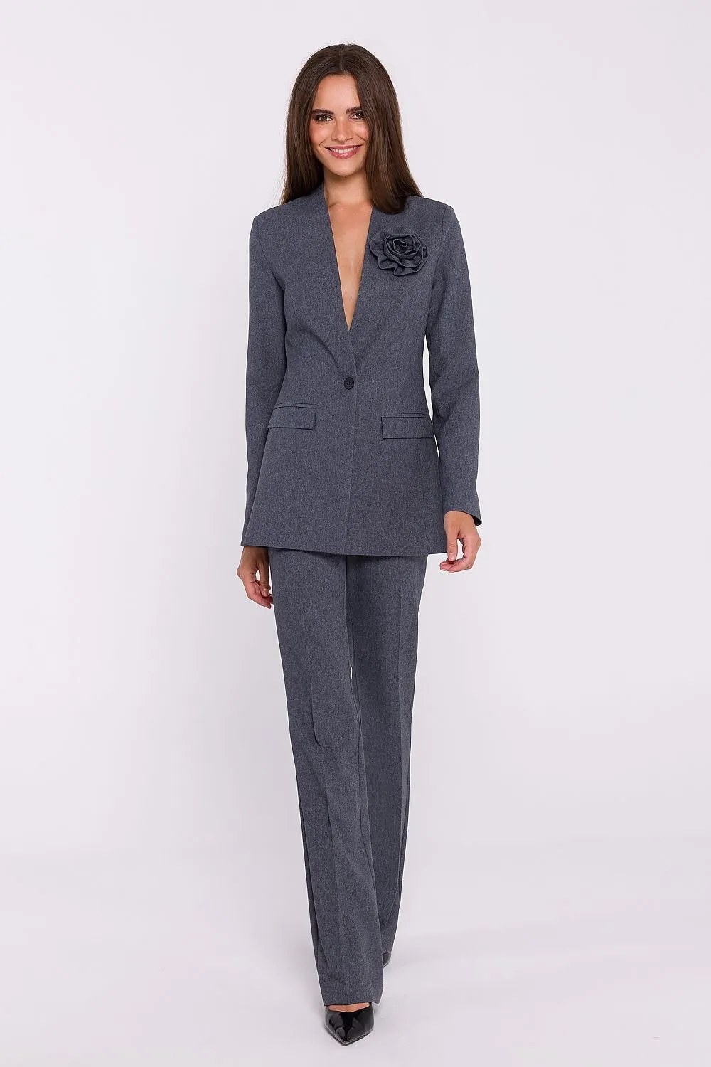 Elegant fabric flared legs pants
