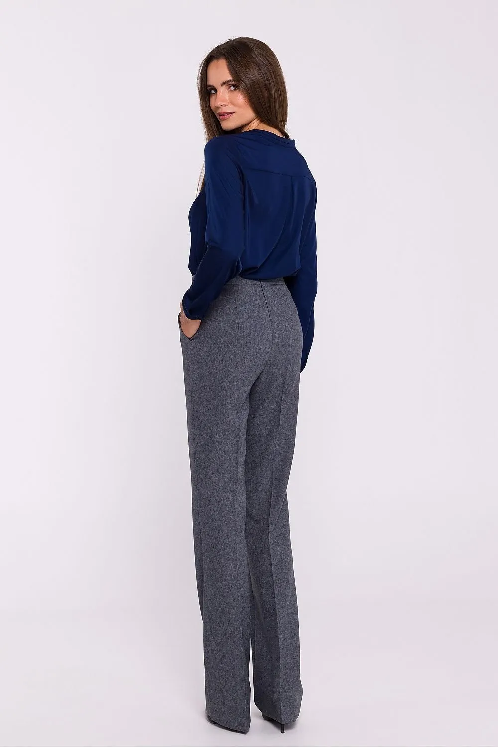 Elegant fabric flared legs pants