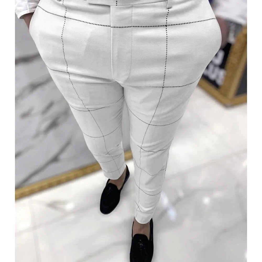 Fashion Plaid Printed Pencil Pants