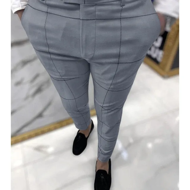Fashion Plaid Printed Pencil Pants