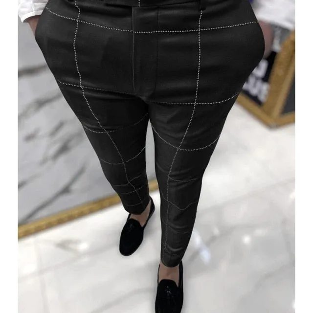 Fashion Plaid Printed Pencil Pants