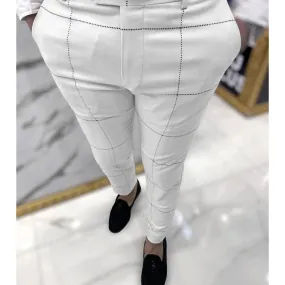 Fashion Plaid Printed Pencil Pants