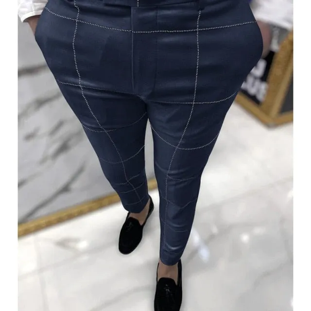 Fashion Plaid Printed Pencil Pants