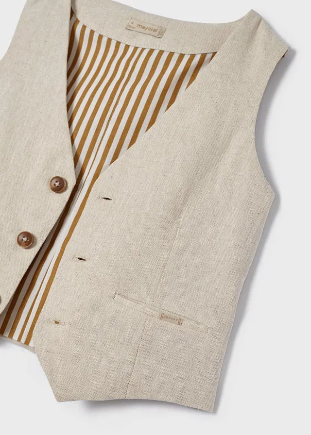 Gilet Lino Tailoring Beige