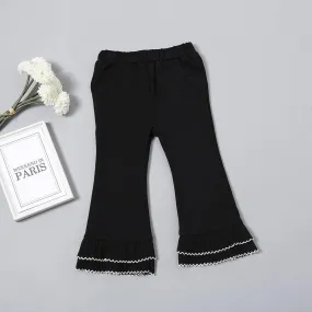 Girls Solid Ruffle Flare Pants Wholesale Girls Clothing