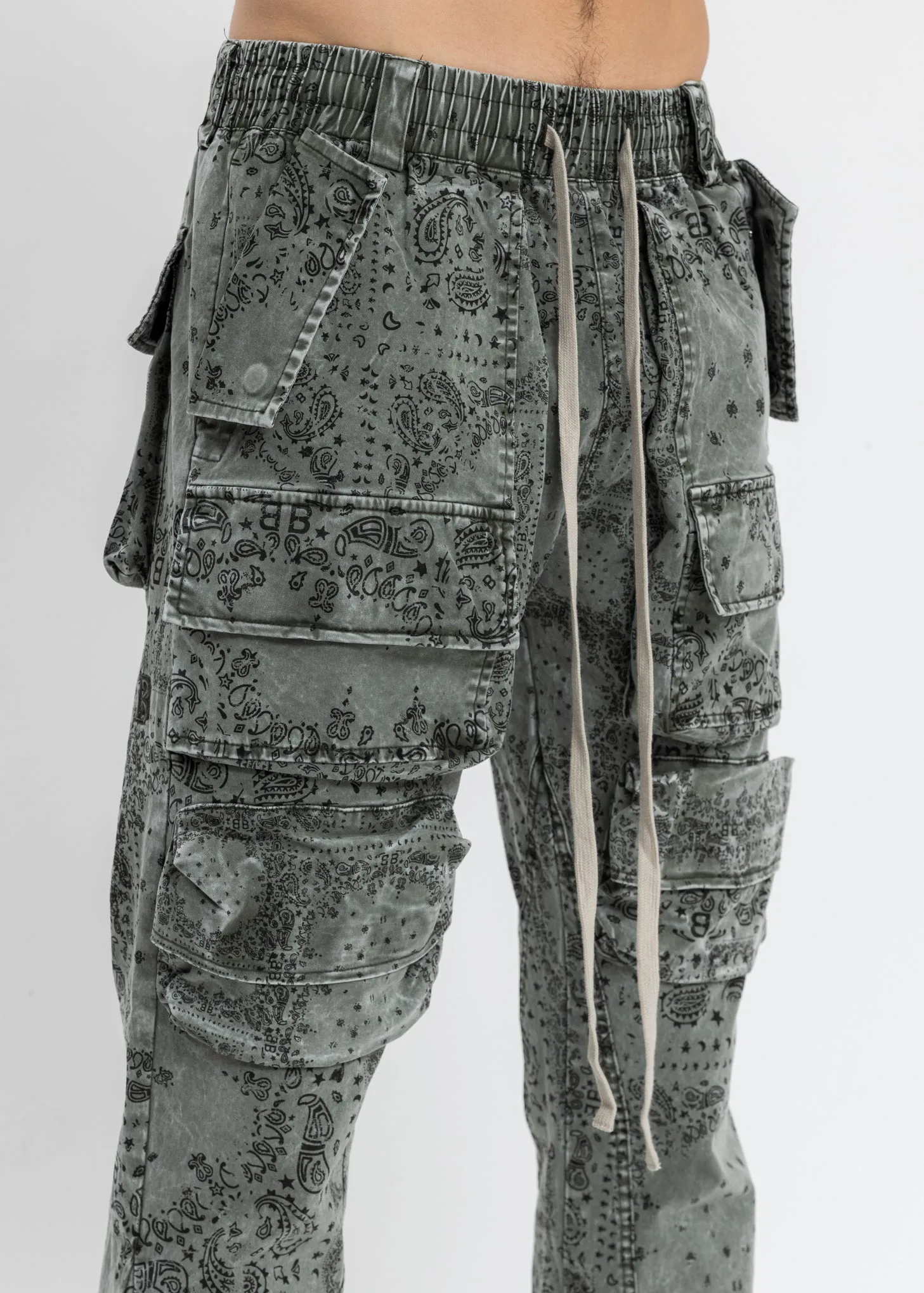 Grey Bandana Tie Dye Pants